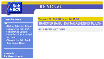 Membuat Daftar Penerima Rekening Klikbca