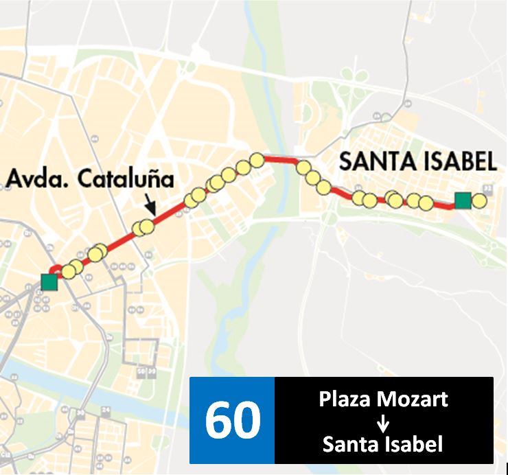 TRANSPORTE PÚBLICO EN ZARAGOZA LA LÍNEA 60 DE ZARAGOZA ENTRA EN