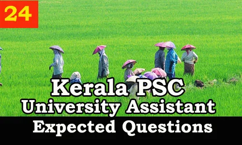 Kerala PSC : Expected Question for University Assistant Exam - 24