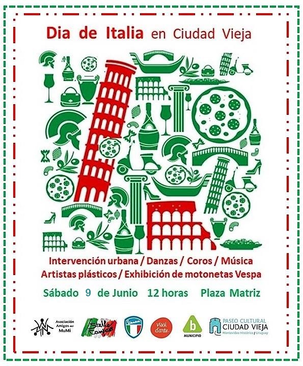 Día de Italia en la ciudad vieja de Montevideo.