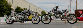 Alan Lapp Dirtbag Challenge Suzuki DR with Julian Farnam's Dirtbag Ducati Monster