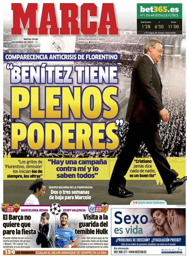 Real Madrid, Marca: "Benítez tiene plenos poderes"