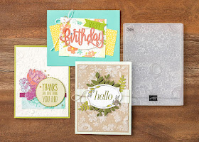 Stampin' Up! 3 Country Floral Embossing Folder Projects ~ 2019 Sale-a-Bration