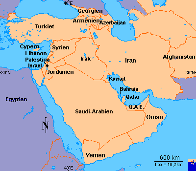Thildes Skolblogg: Karta, Mellanöstern