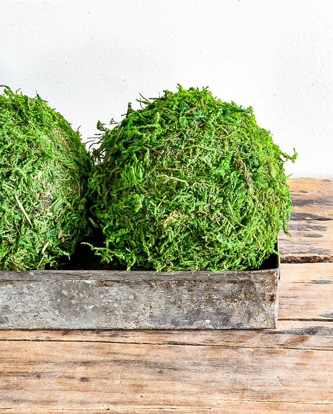 Dollar Store DIY How to Make Decorative Moss Balls Little House of
