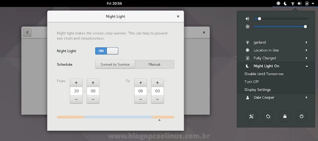 Recurso Night Light implementado no GNOME 3.24