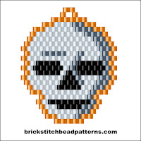 Click to view the Human Skull Halloween brick stitch bead pattern charts.