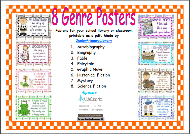 12 topic. Genres of books. Genre posters.