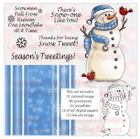 Snow Tweet (in Blue) Digi Stamp and Paper Set