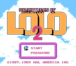 Adventures of Lolo 2 Title Screen