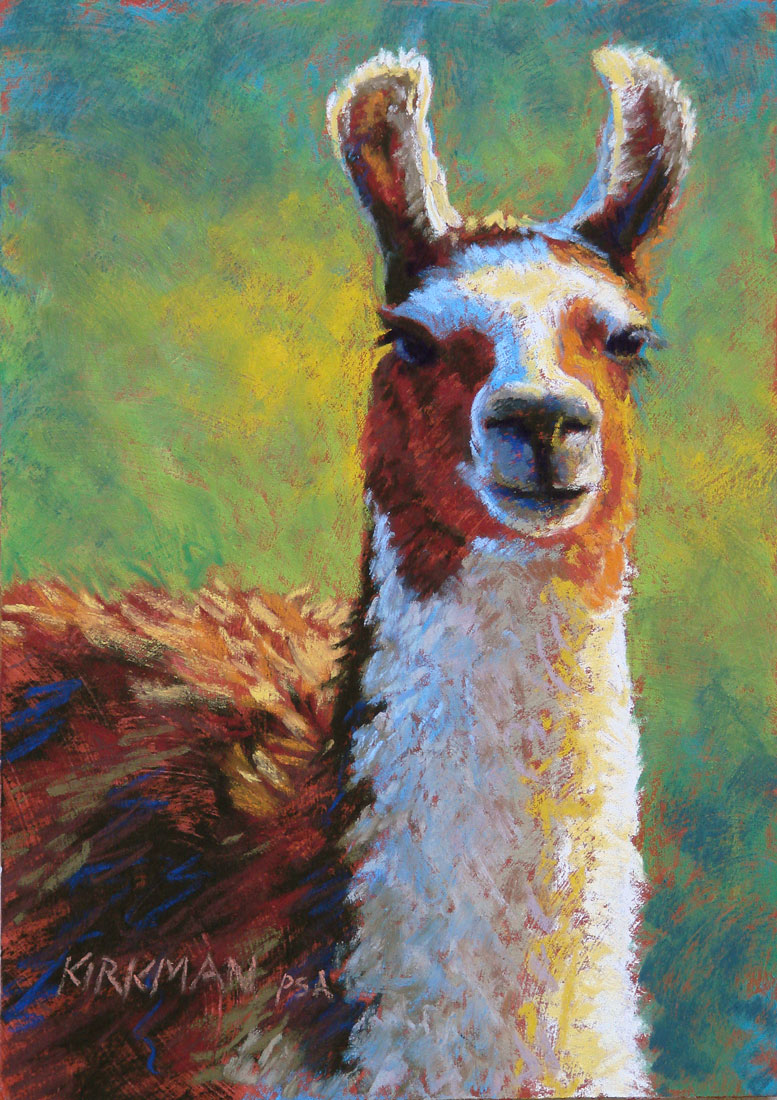 Лама рисунок красками