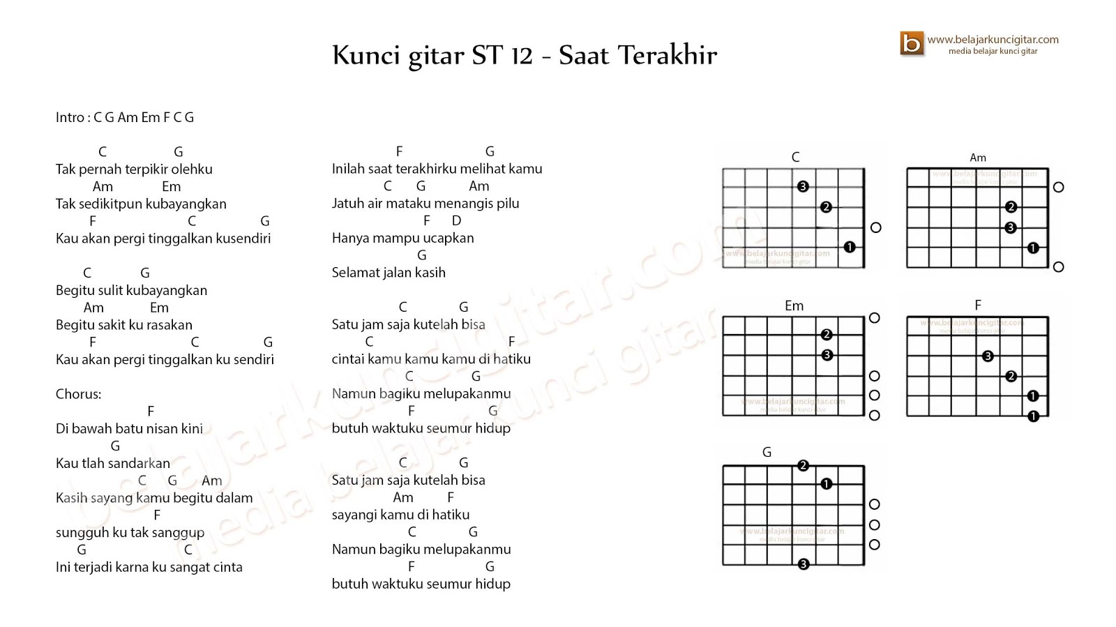 Chord St12 Aku Terjatuh