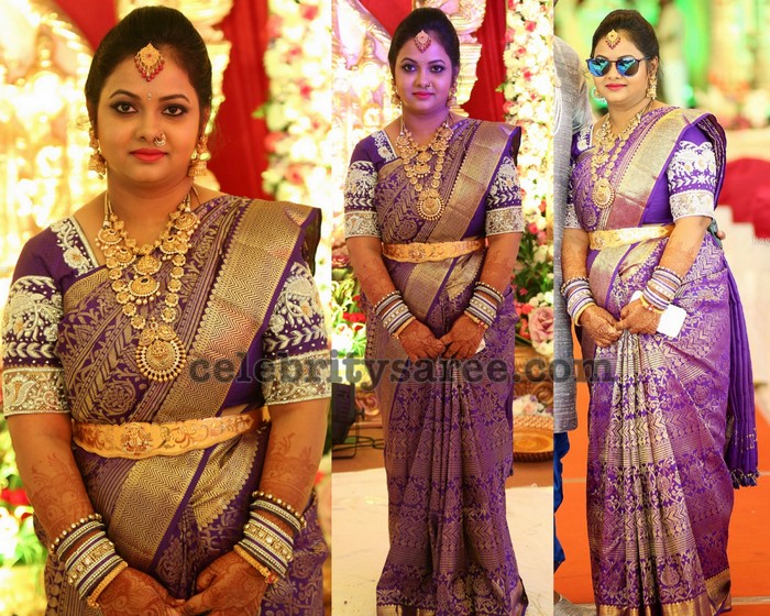 Purple bridal saree Clearance