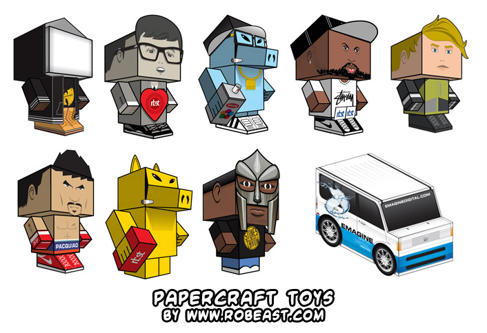 Ninjatoes' papercraft weblog: Rob East's papercraft toy Cubees!