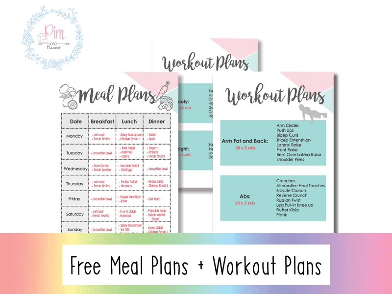 fitness planning printables