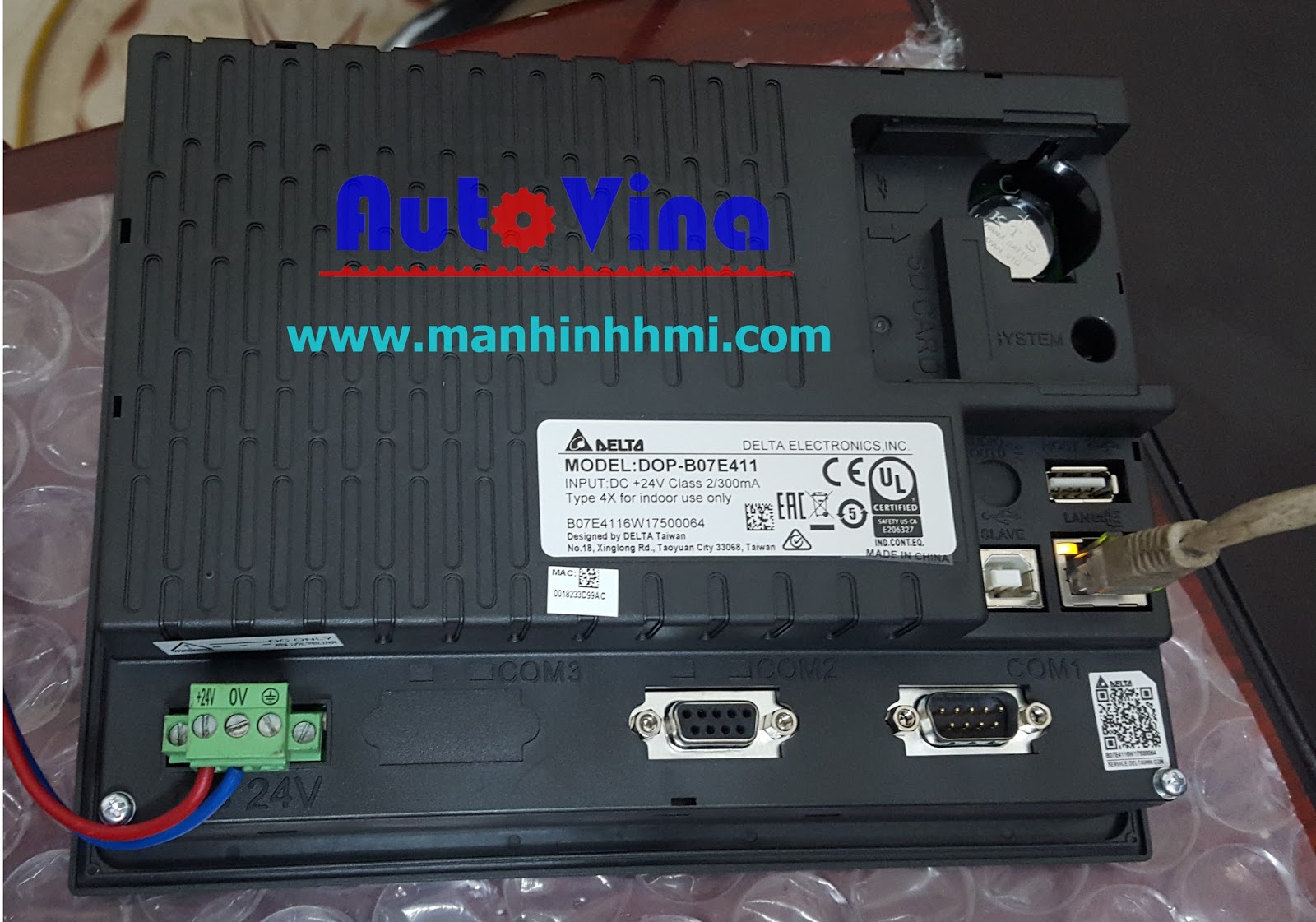 Cung cấp màn hình cảm ứng HMI Delta 7 inch tích hợp Ethernet DOP-B07E411, bán phụ kiện sửa chữa màn hình HMI Delta, cung cấp phần mềm lập trình HMI Delta DOP-B07E411