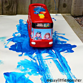 Wheels on the bus process art painting activity