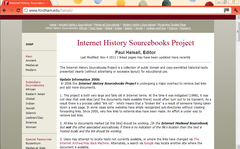 Teaching history Sources on the web