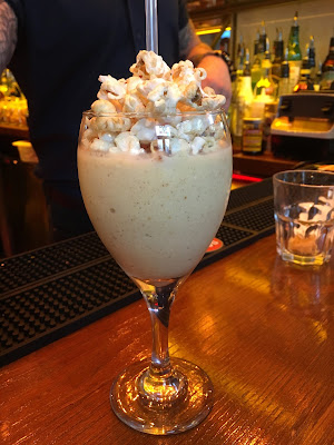 Cocktail with popcorn in it