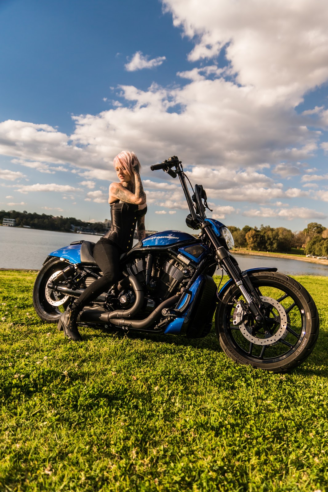 girls riding harleys