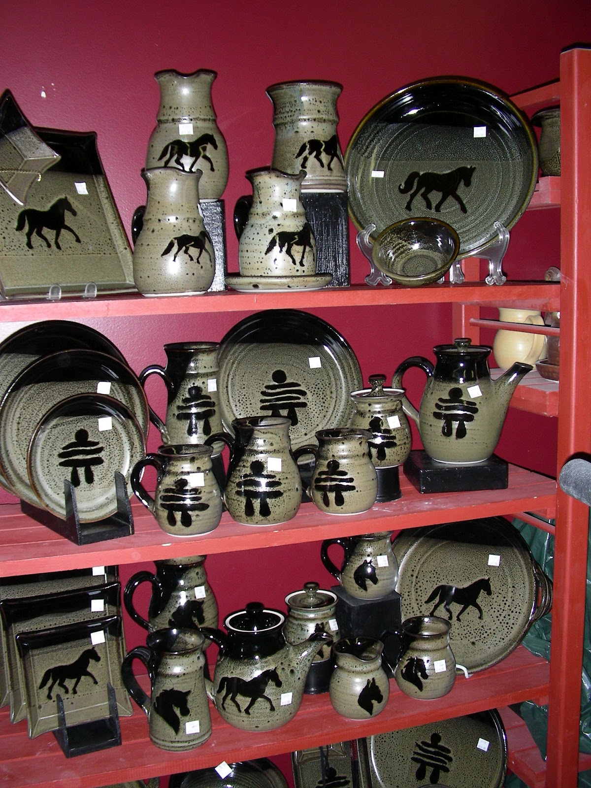 Spirits of the Creek: Some of our handcrafted pottery.