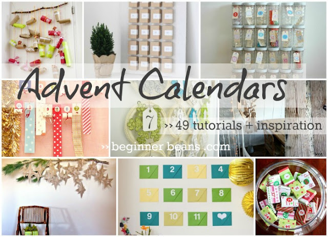 round-up of 49 diy advent calendar ideas