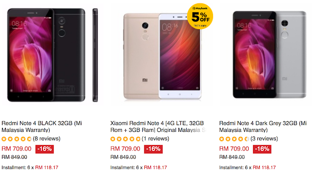 Xiaomi Redmi Note 4 Malaysia Price Discount Offer Promo Using Lazada Voucher Code