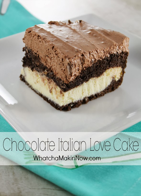 Chocolate Italian Love Cake - So easy, but looks fancy. Chocolate cake with a sweet Ricotta Cheese filling.