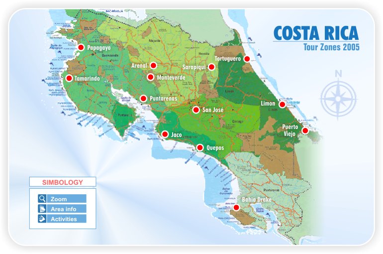 Costa rica - geographical maps of costa rica.