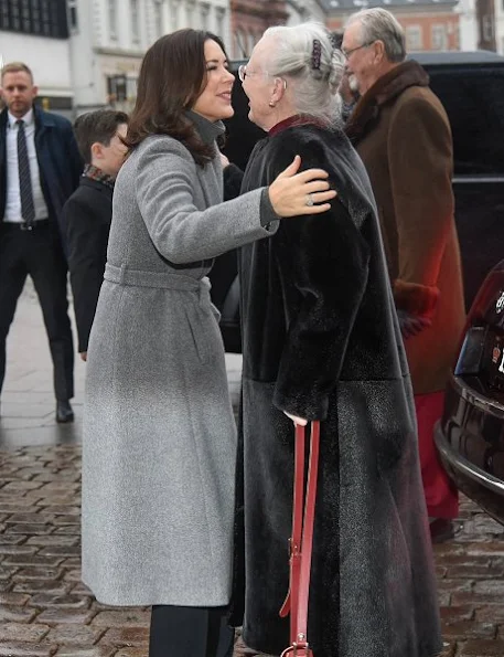 Crown Princess Mary,  Princess Isabella,  Princess Marie. wore JOSEPH Double Cashmere Oslo Coat and Prada boots