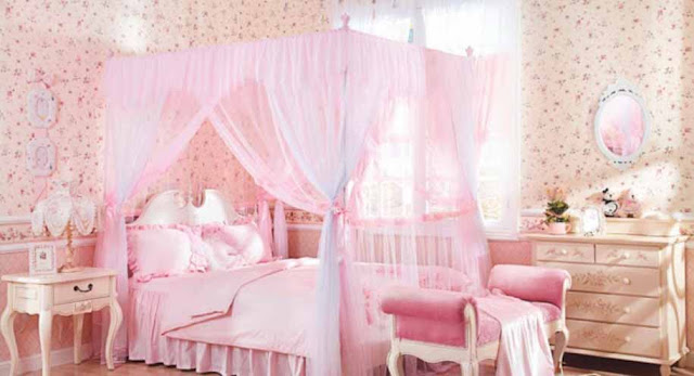 Kamar Tidur Anak Warna Pink Minimalis