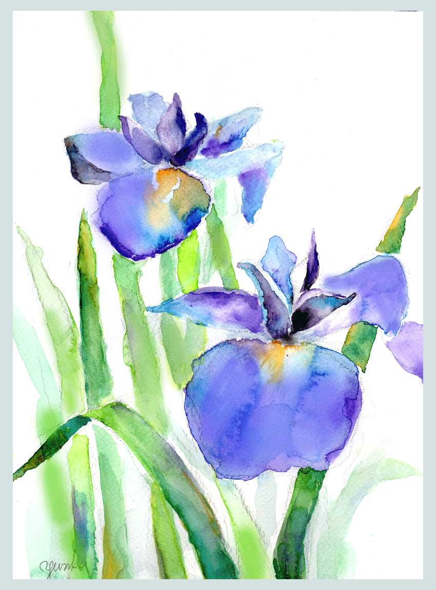 水彩画「菖蒲と水草」 水彩画「菖蒲と水草」 backend=imagemagick;version=1;
