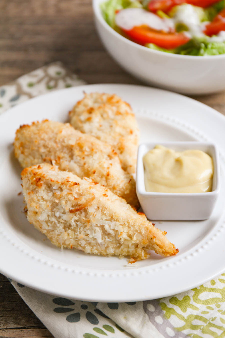 These baked coconut chicken fingers are the perfect combination of savory and sweet, and so delicious!