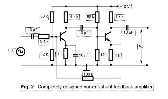 RANDOM ELECTRONIC IDEAS: PRACTICAL DESIGN OF CURRENT-SHUNT FEEDBACK