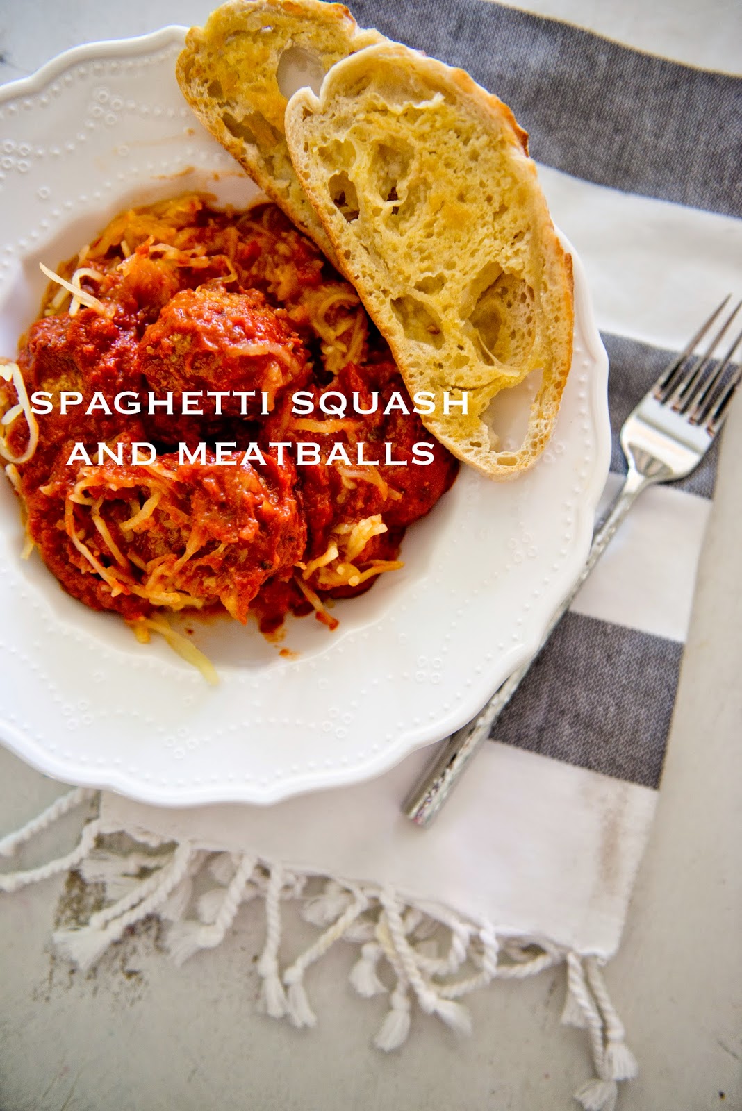 Spaghetti Squash Spaghetti and Meatballs Recipe--using spaghetti squash instead of spaghetti for a healthy spin on this popular comfort food.