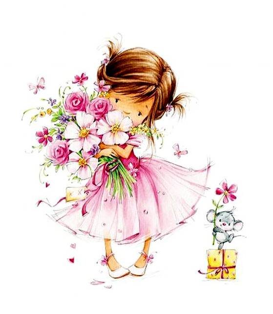 clipart girl with flowers - photo #10