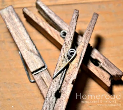 aged clothespins