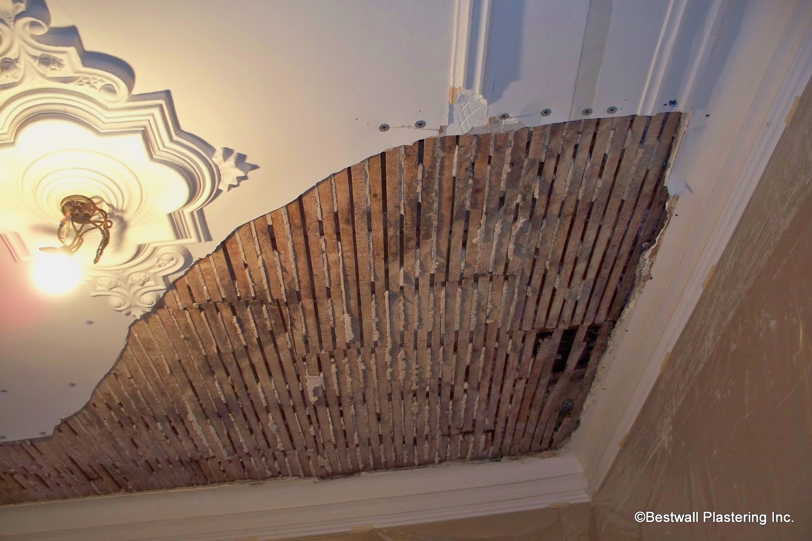 What you need to know about plastering Damaged Plaster ceiling with