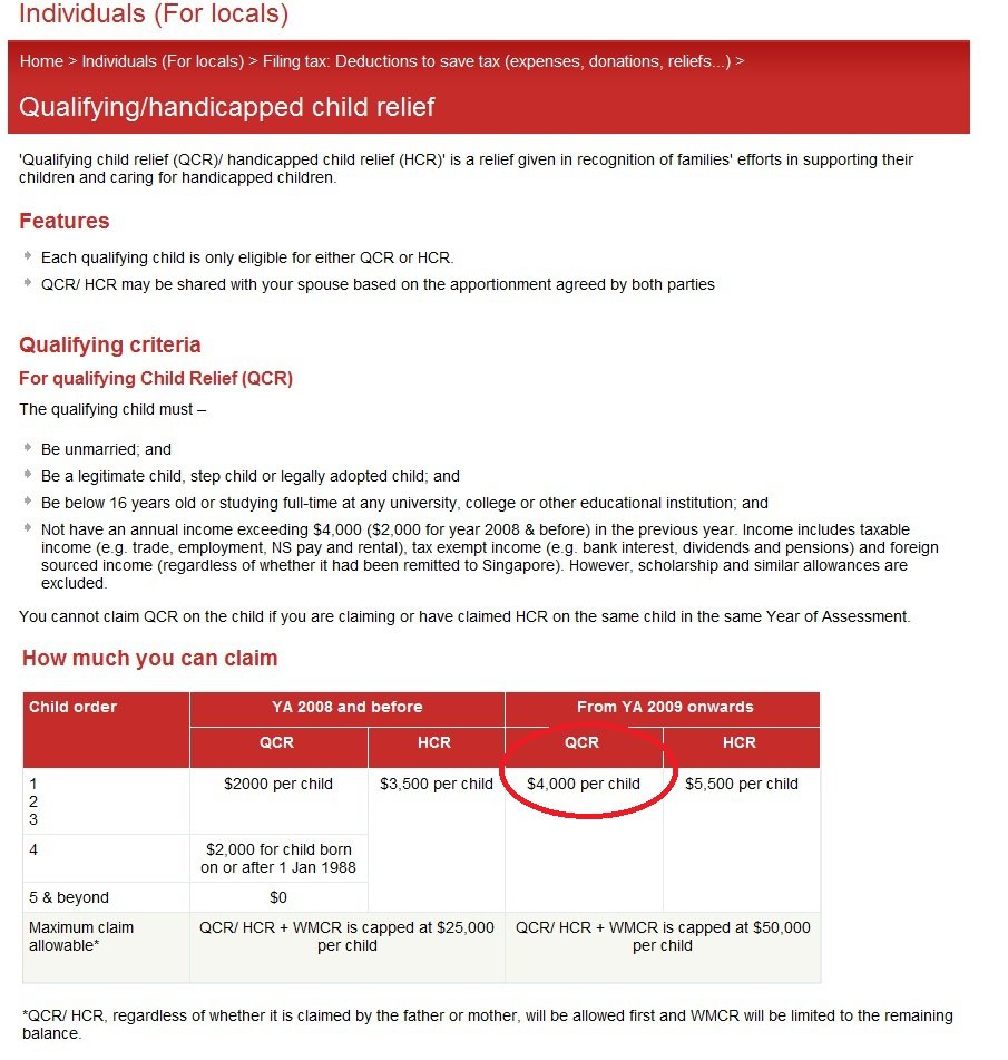 Tax Relief Tax Relief Singapore