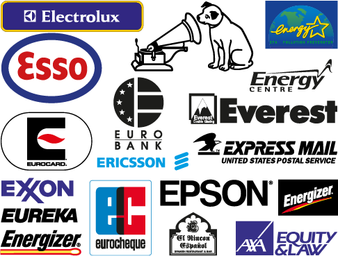 Logos y marcas comerciales con la letra “E” - vector
