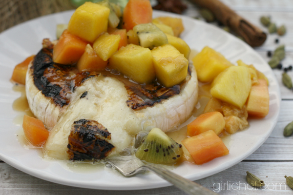 Grilled Brie with Tropical Fruit Compote