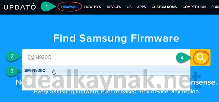 UPDATO Samsung Telefonlar için Stock ROM indirme