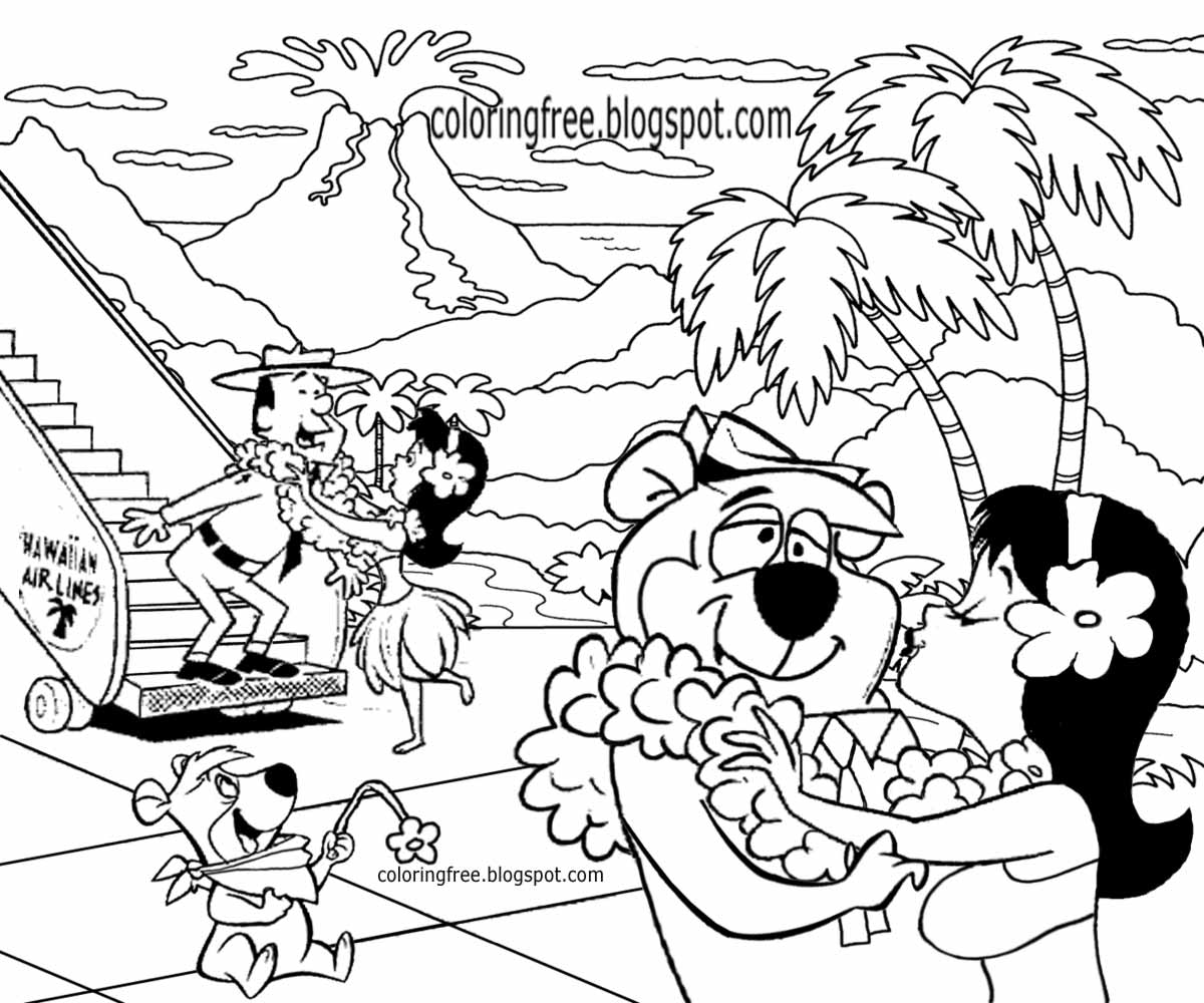 Yogi Bear Coloring Pages Us Campground Kids Cartoon