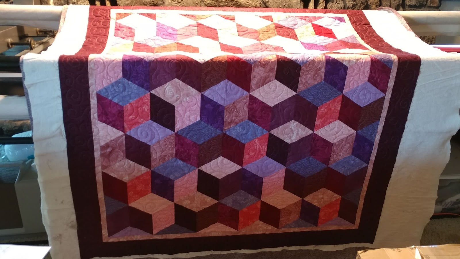 Slice of Pi Quilts Tumbling Blocks Quilt