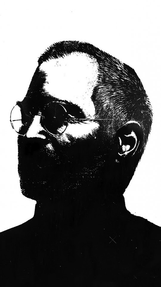 Steve Jobs Black and White Illustration  Galaxy Note HD Wallpaper
