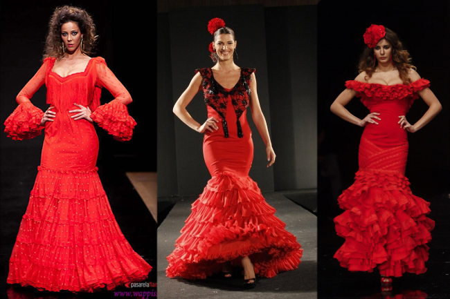 Vestidos de flamenca básicos rojos