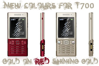 Sony Ericsson T700 in Gold on Red and Shining Gold