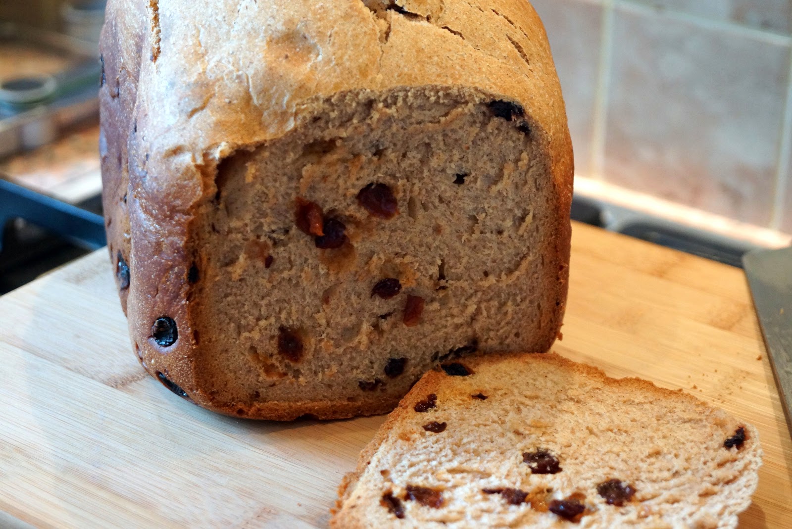 Onions and Paper Bread machine hot cross bun loaf