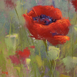 pastel painting karen watercolor margulis paintings poppies poppy drawing underpaintings flower 8x8 pastels successful flowers artist floral drawings artwork landscape