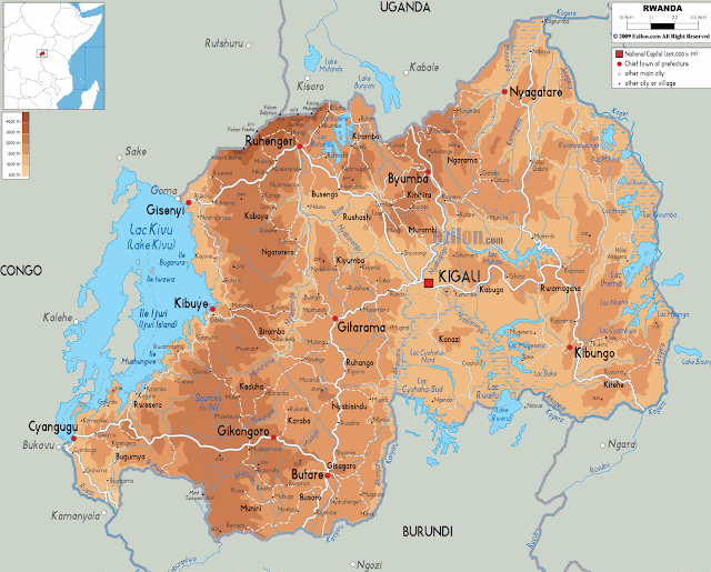 RWANDA - GEOGRAPHICAL MAPS OF RWANDA ~ Klima Naturali™